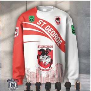 St George Illawarra Dragons NRL Skyline Hoodie Shirt