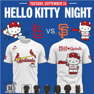 St Louis Cardinals Hello Kitty Night Baseball T Shirt