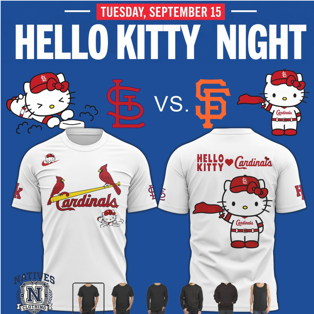 St Louis Cardinals Hello Kitty Night Baseball T Shirt St Louis Cardinals Hello Kitty Night Baseball T Shirt