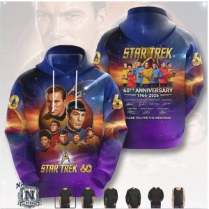 Star Trek 60th Anniversary Retro Cast Portrait T Shirt