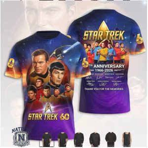 Star Trek 60th Anniversary Retro Cast Portrait T Shirt