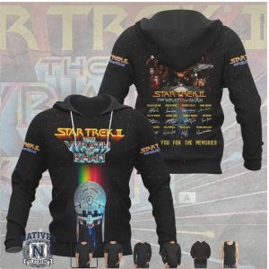 Star Trek II Wrath Of Khan Movie Cast Retro Tour T Shirt