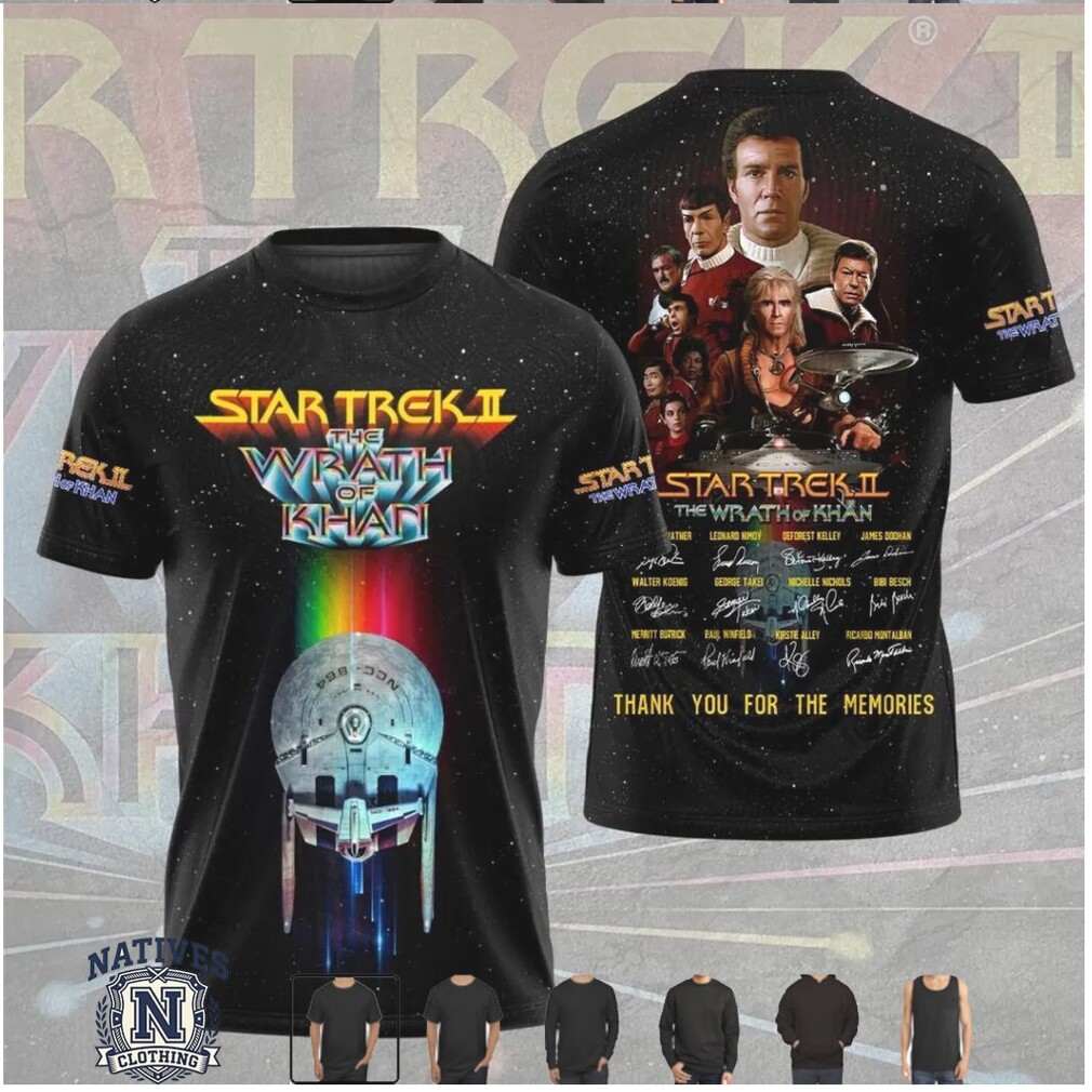 Star Trek II Wrath Of Khan Movie Cast Retro Tour T Shirt Star Trek II Wrath Of Khan Movie Cast Retro Tour T Shirt