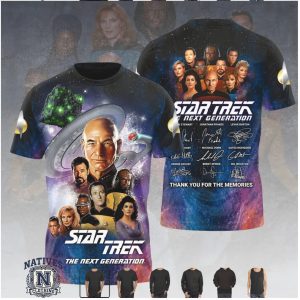Star Trek The Next Generation Cast Signatures Memorial T Shirt