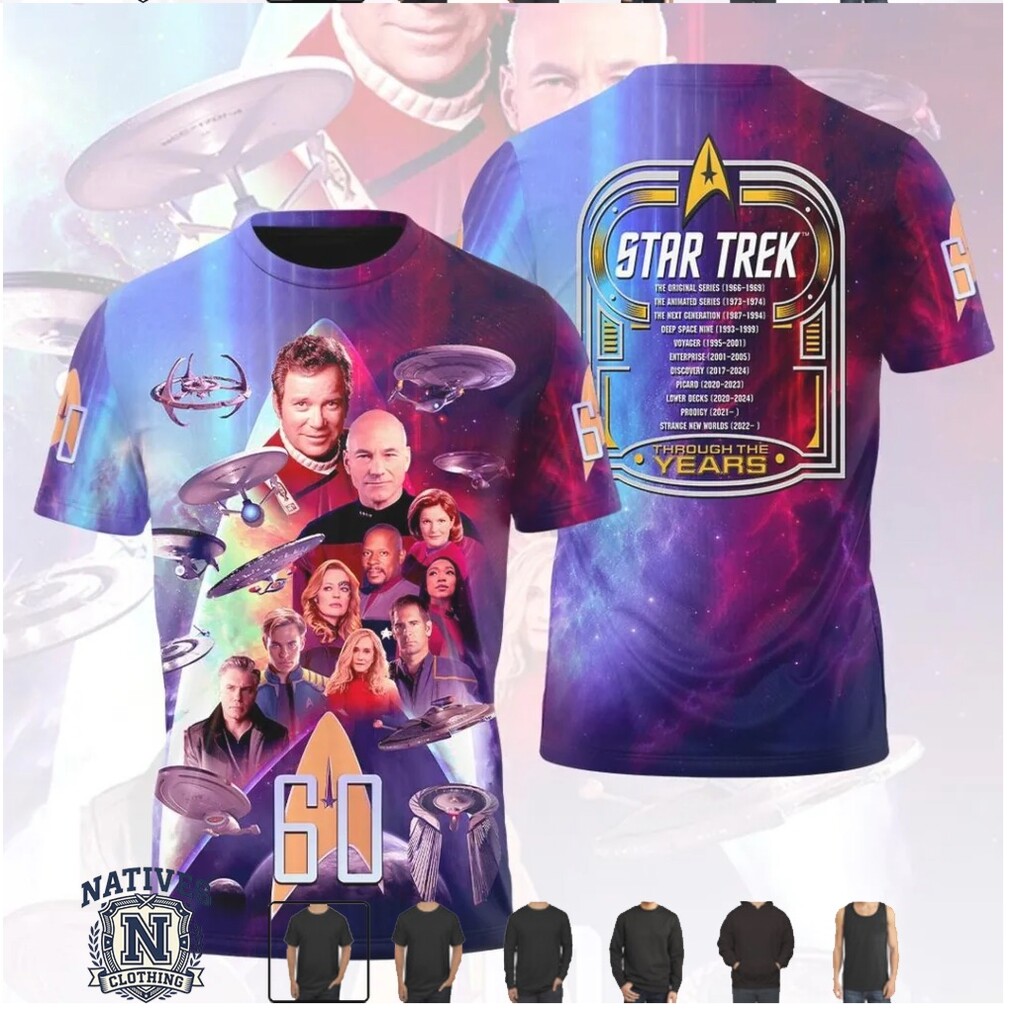 Star Trek Through The Years 60th Anniversary Galaxy T Shirt Star Trek Through The Years 60th Anniversary Galaxy T Shirt