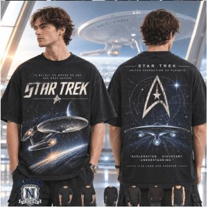 Star Trek USS Enterprise Space Exploration Vintage Graphic T Shirt