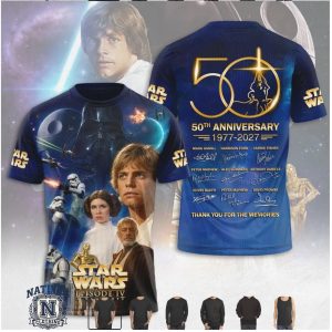 Star Wars 50th Anniversary 1977 2027 A New Hope Signature T Shirt