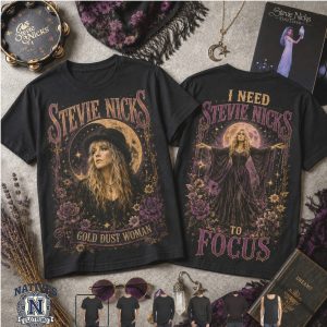 Stevie Nicks Gold Dust Woman Witchy Boho Concert T Shirt