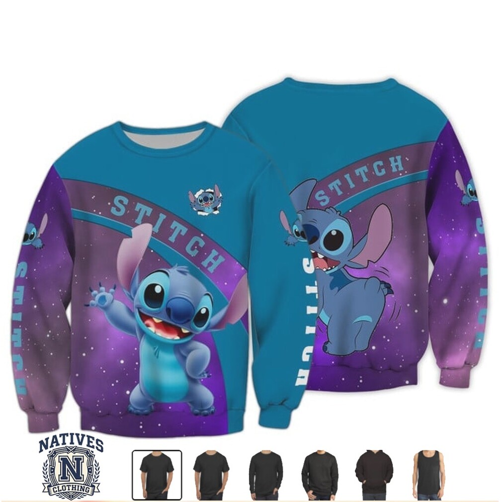 Stitch Space Galaxy Striped Alien Graphic Apparel T Shirt Stitch Space Galaxy Striped Alien Graphic Apparel T Shirt