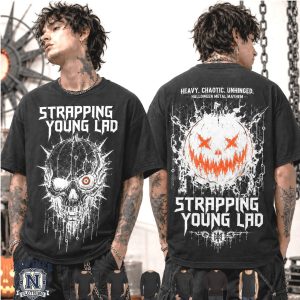 Strapping Young Lad Halloween Metal Skull Graphic Heavy T Shirt
