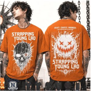 Strapping Young Lad Halloween Metal Skull Graphic Heavy T Shirt
