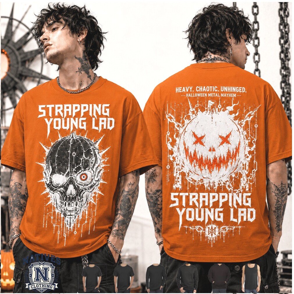 Strapping Young Lad Halloween Metal Skull Graphic Heavy T Shirt Strapping Young Lad Halloween Metal Skull Graphic Heavy T Shirt