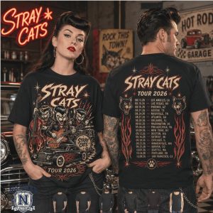 Stray Cats Rockabilly Hot Rod World Tour 2026 Vintage T Shirt