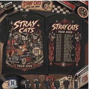 Stray Cats Rockabilly Hot Rod World Tour 2026 Vintage T Shirt