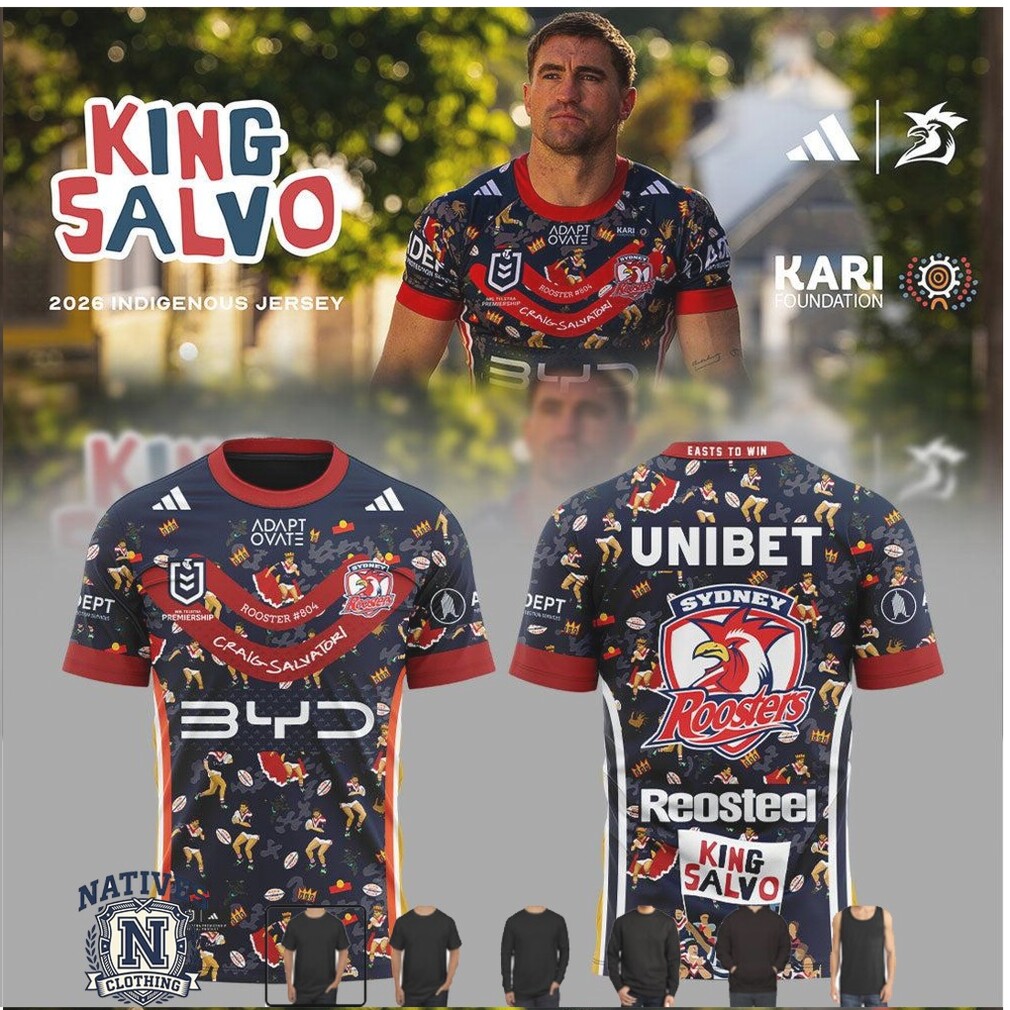 Sydney Roosters 2026 Indigenous Jersey Rugby T Shirt Sydney Roosters 2026 Indigenous Jersey Rugby T Shirt