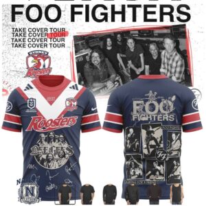 Sydney Roosters Foo Fighters Take Cover Tour Rock Band Jersey T Shirt