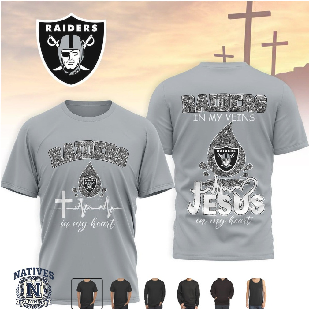Las Vegas Raiders Faith Cross Heartbeat Jesus In My Heart T Shirt Las Vegas Raiders Faith Cross Heartbeat Jesus In My Heart T Shirt