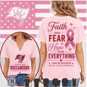 Tampa Bay Buccaneers Faith Over Fear Breast Cancer Awareness T Shirt