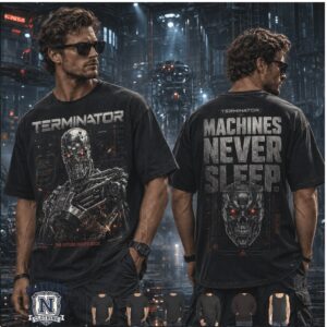Terminator Machines Never Sleep Sci Fi Movie Vintage T Shirt