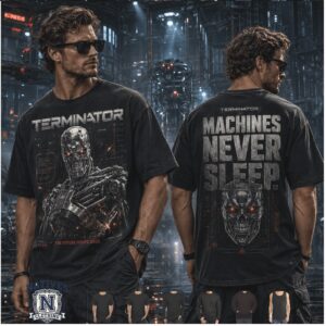 Terminator Machines Never Sleep Sci Fi Movie Vintage T Shirt