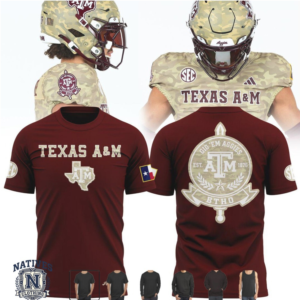 Texas A&M Aggies Football Camo Shield T Shirt Texas A&M Aggies Football Camo Shield T Shirt