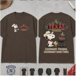 Texas Roadhouse Snoopy BBQ Grill Legendary Friends T Shirt