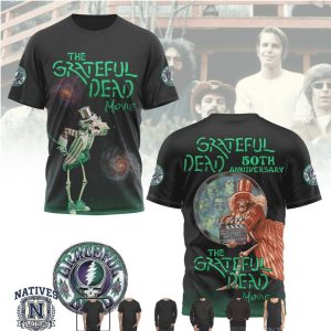 The Grateful Dead Movie 50th Anniversary Skeleton Film T Shirt