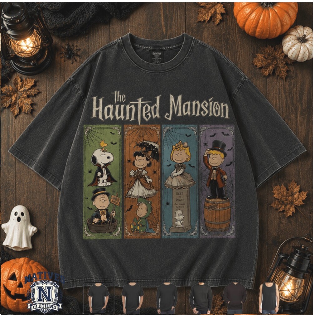 The Haunted Mansion Peanuts Characters Halloween T Shirt The Haunted Mansion Peanuts Characters Halloween T Shirt
