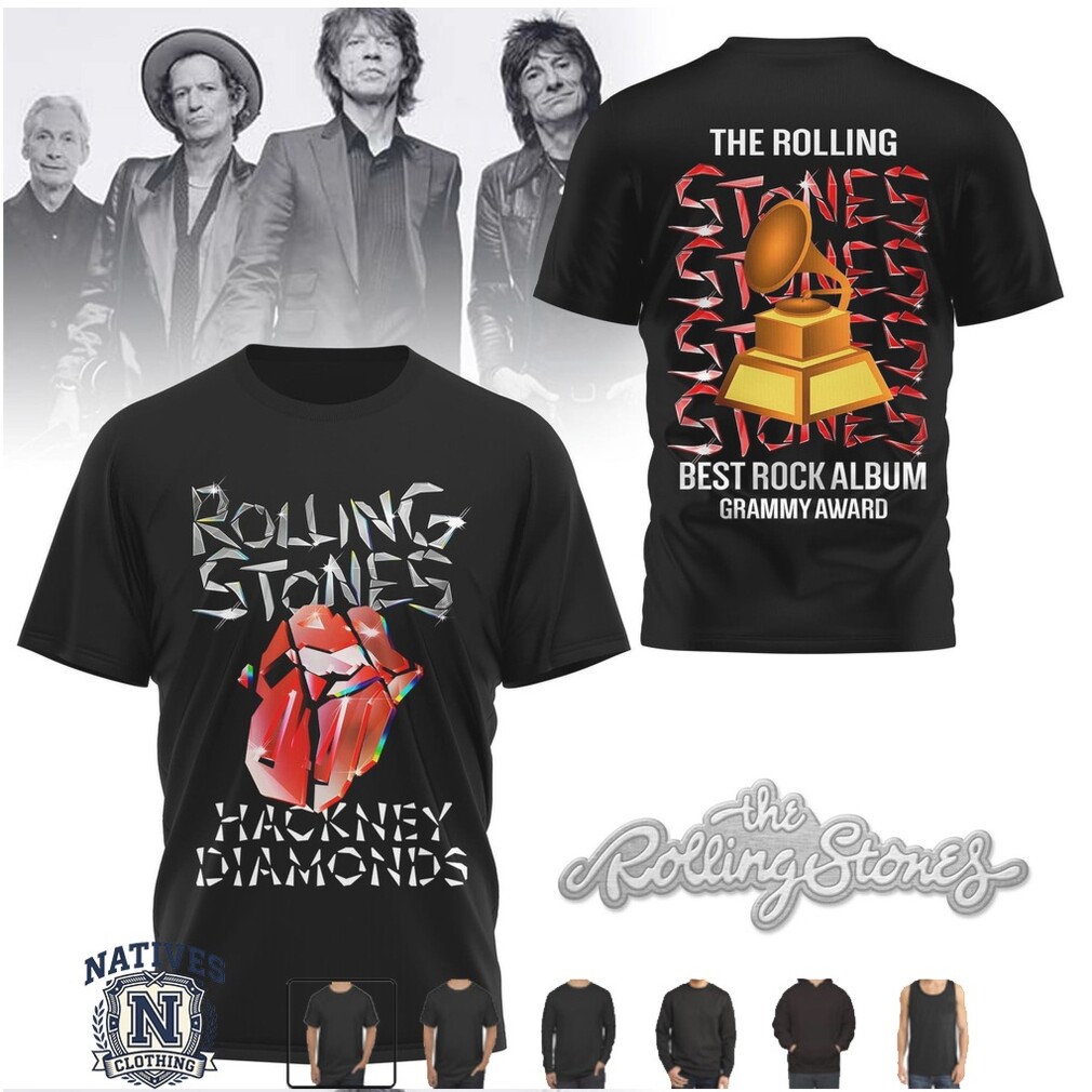The Rolling Stones Hackney Diamonds Grammy Rock Album T Shirt The Rolling Stones Hackney Diamonds Grammy Rock Album T Shirt