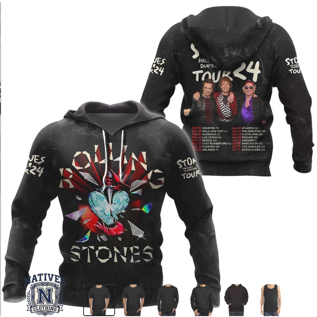 The Rolling Stones Hackney Diamonds Tour 2024 Graphic T Shirt The Rolling Stones Hackney Diamonds Tour 2024 Graphic T Shirt
