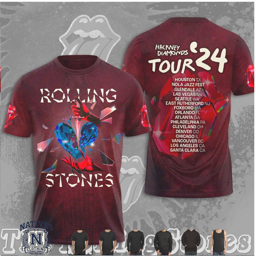 The Rolling Stones Hackney Diamonds Tour Dates Graphic T Shirt The Rolling Stones Hackney Diamonds Tour Dates Graphic T Shirt