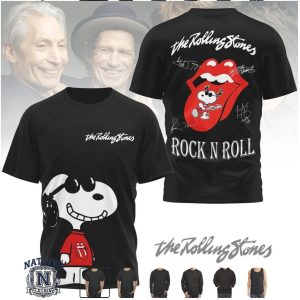 The Rolling Stones Snoopy Rock N Roll Tongue Signatures T Shirt