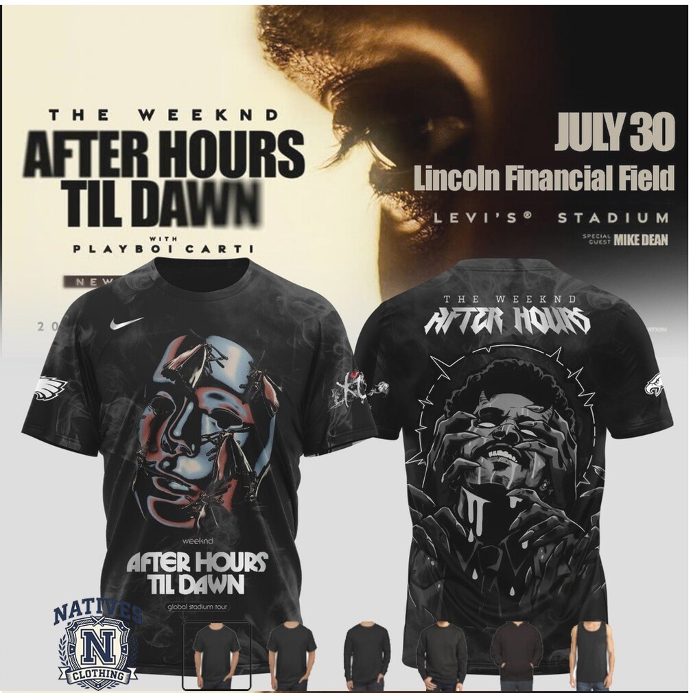 The Weeknd After Hours Til Dawn Tour Concert T Shirt The Weeknd After Hours Til Dawn Tour Concert T Shirt
