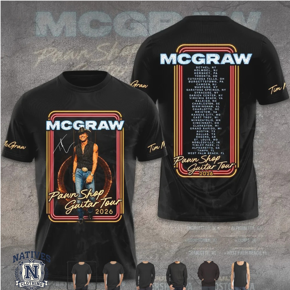 Tim McGraw Pawn Shop Guitar Tour 2026 Retro Design T Shirt Tim McGraw Pawn Shop Guitar Tour 2026 Retro Design T Shirt