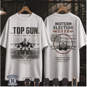 Top Gun Midterm Election 2026 Fighter Jet Flag Patriotic Graphic T Shirt