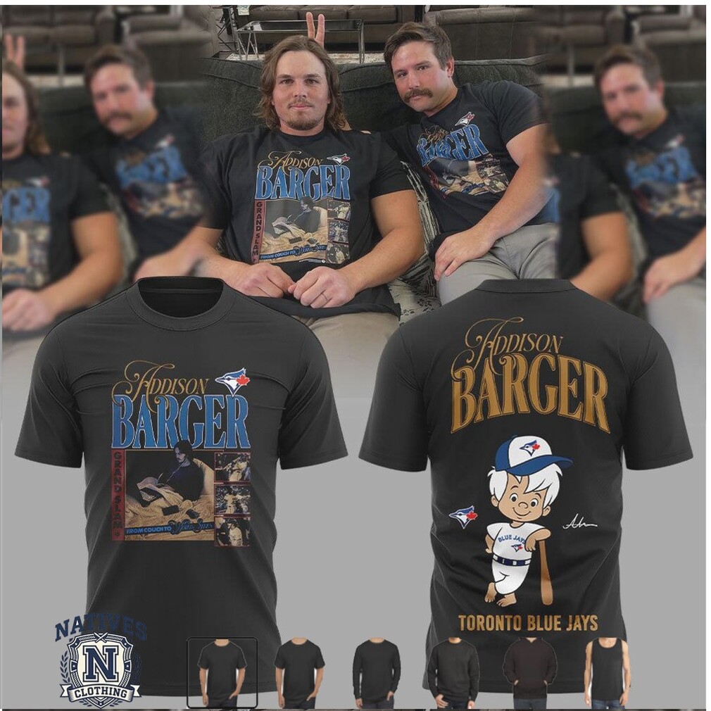Toronto Blue Jays Addison Barger Cartoon Baseball T Shirt Toronto Blue Jays Addison Barger Cartoon Baseball T Shirt