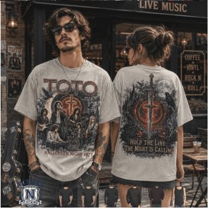 Toto Band Hold The Line Halloween Night 1977 Vintage Graphic T Shirt