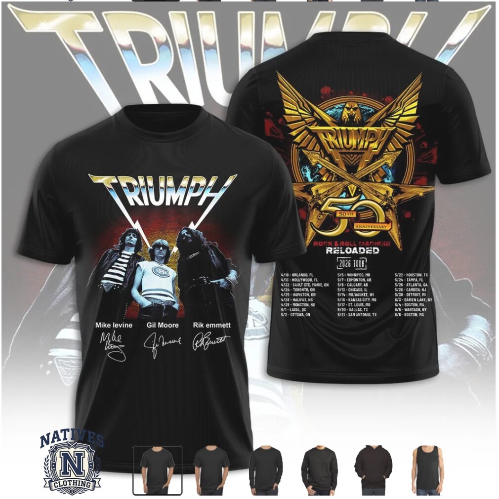 Triumph 2026 Signature 50th Anniversary Rock Band Hoodie Triumph 2026 Signature 50th Anniversary Rock Band Hoodie
