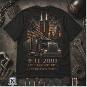 Trucker 9 11 2001 25th Anniversary Memorial T Shirt