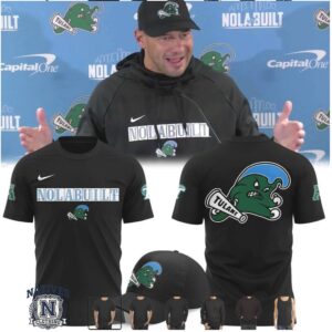 Tulane Green Wave NOLABUILT Angry Wave Mascot Football T Shirt
