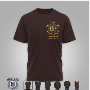 USC Trojans Firefighter Helmet Brotherhood Fire Rescue T Shirt
