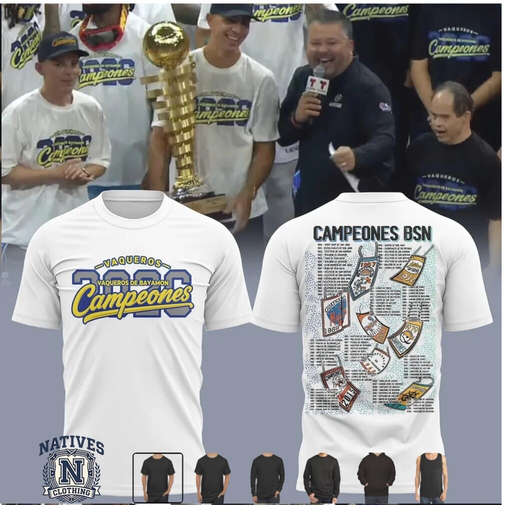Vaqueros de Bayamon BSN Basketball Champions White T Shirt Vaqueros de Bayamon BSN Basketball Champions White T Shirt