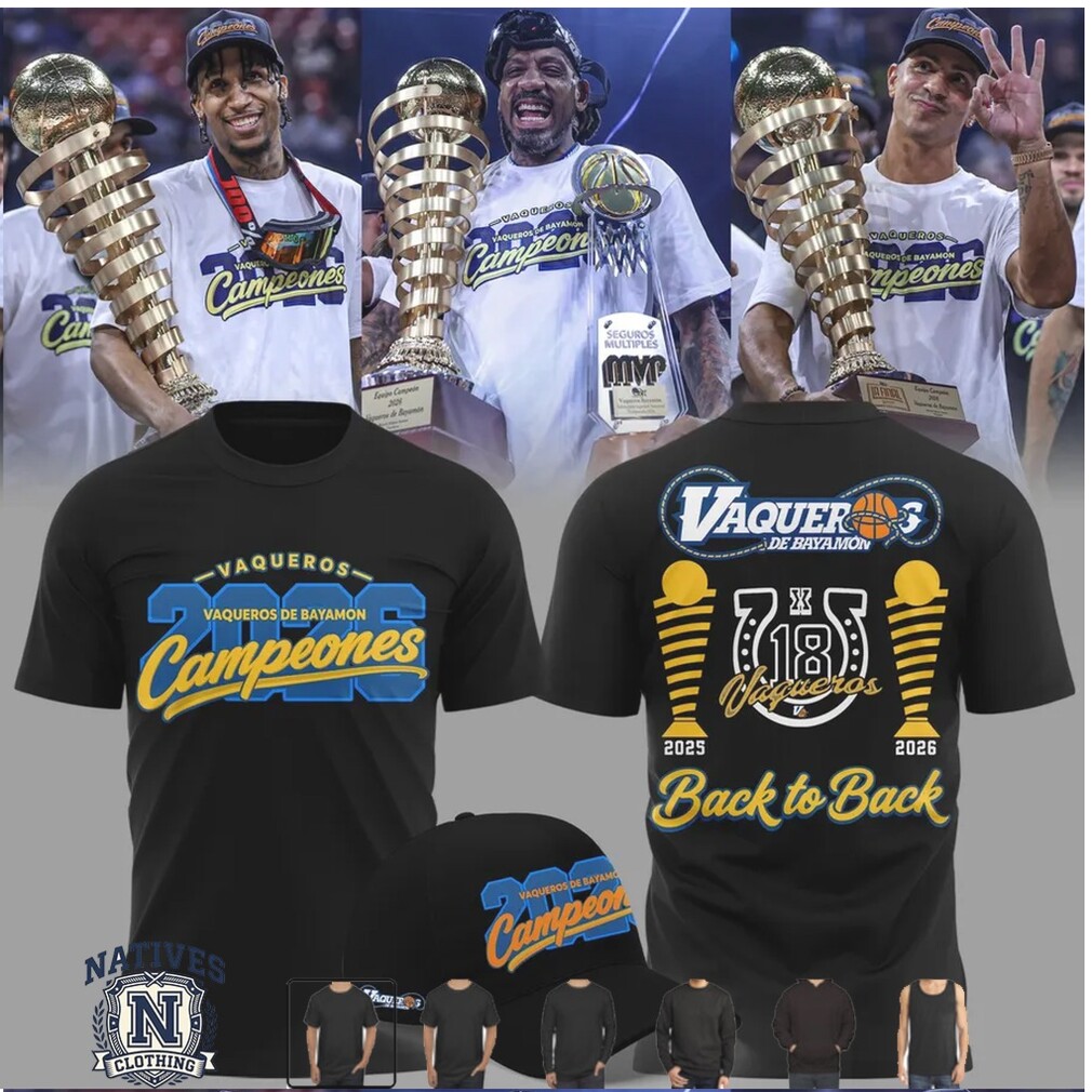 Vaqueros de Bayamon Basketball Back To Back Champions T Shirt Vaqueros de Bayamon Basketball Back To Back Champions T Shirt