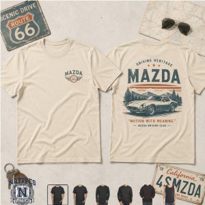Vintage Mazda Sports Car Motion With Meaning Driving Club T Shirt