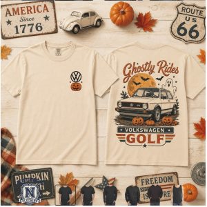 Volkswagen Golf GTI Ghostly Rides Retro Halloween Car T Shirt