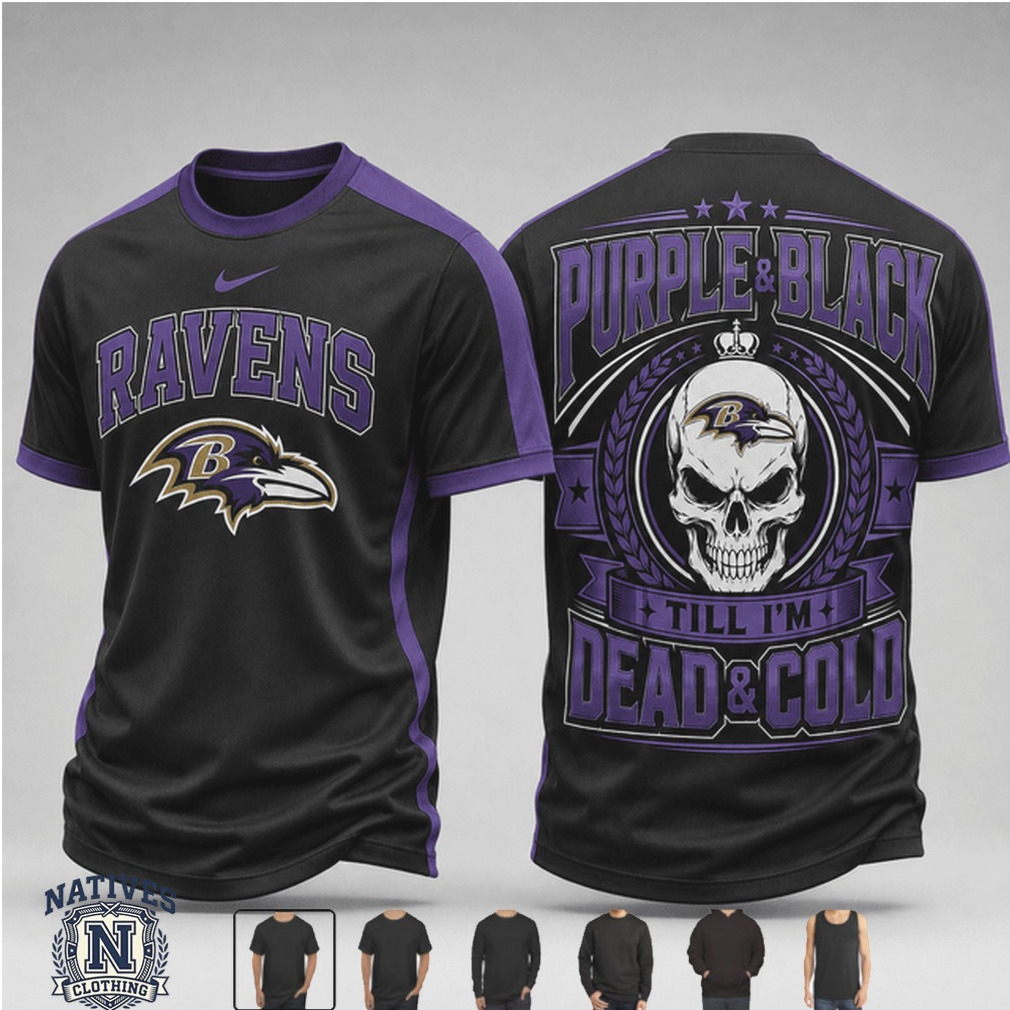 Baltimore Ravens Skull Purple And Black Football Fan T Shirt Baltimore Ravens Skull Purple And Black Football Fan T Shirt