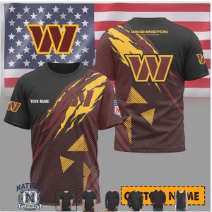 Washington Commanders Custom Name Personalized Football T Shirt