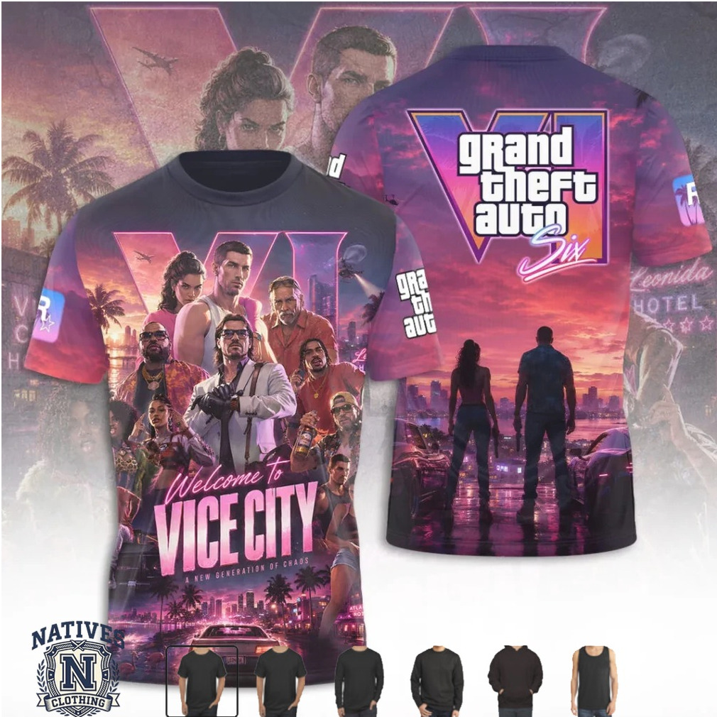 Welcome To Vice City GTA VI New Generation Chaos Graphic T Shirt Welcome To Vice City GTA VI New Generation Chaos Graphic T Shirt