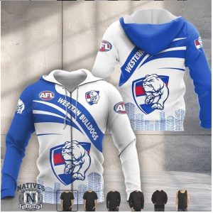 Western Bulldogs AFL City Graphic Printed T Shirt Hoodie Sweater