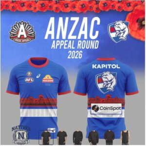Western Bulldogs Anzac Appeal Round AFL Jersey T Shirt